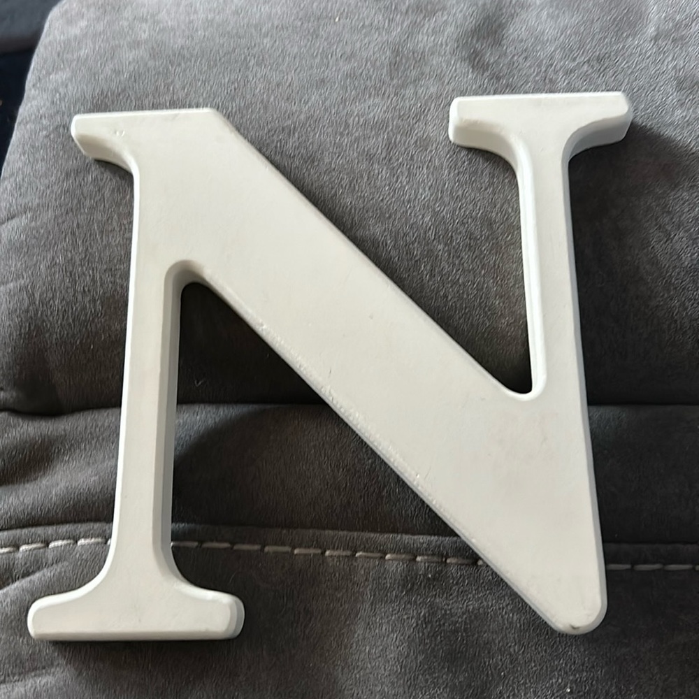 Wall hanging White letter N